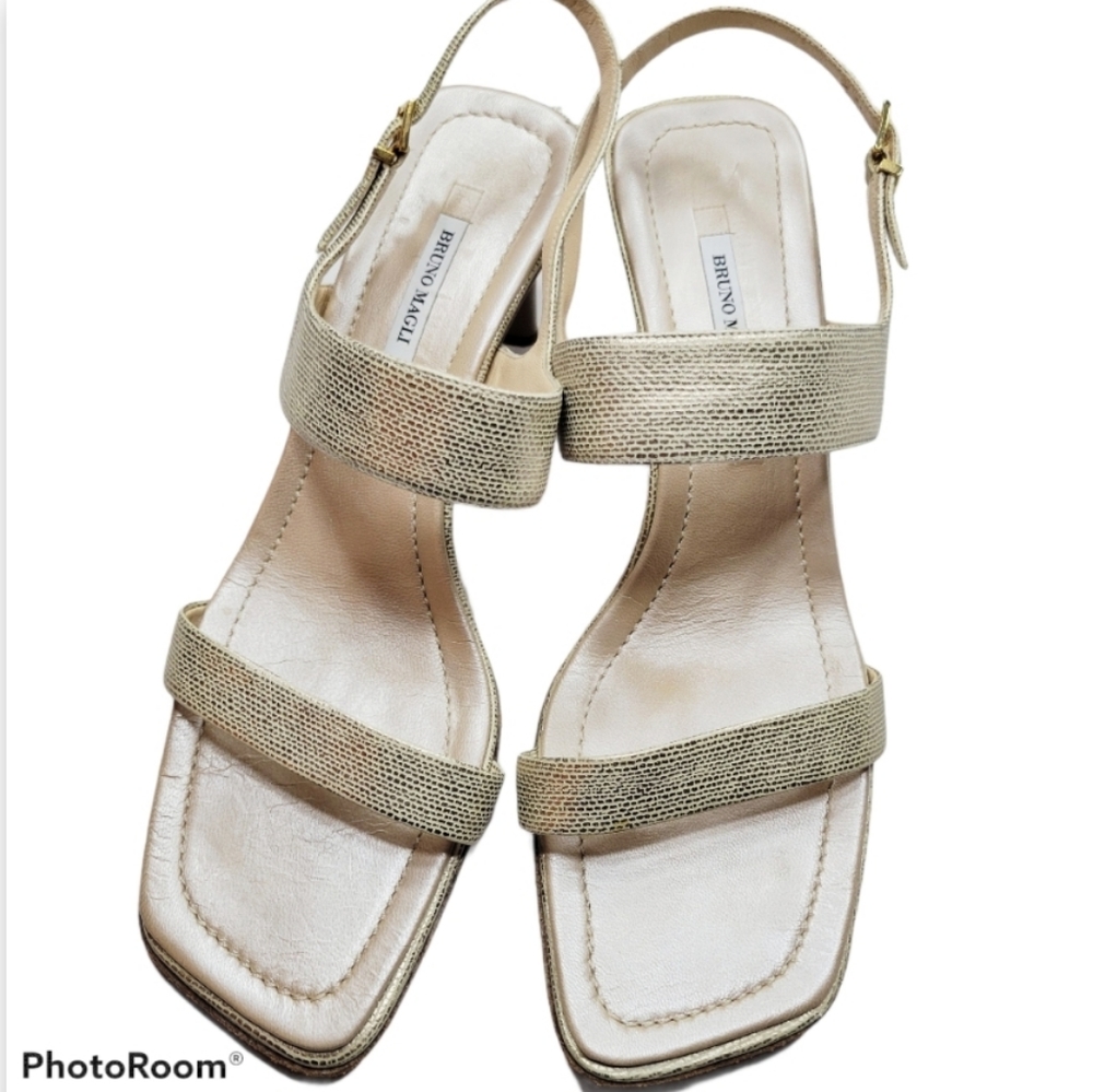 Bruno Magli square toe strappy heeled sandals